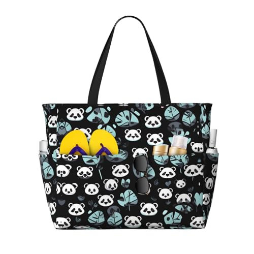 LiuMng Strandtasche mit großem Fassungsvermögen, bedruckt, wasserdicht, mit Panda-Gesicht, Tragetasche mit mehreren Taschen, für Urlaub, Fitnessstudio, Damen LiuMng Strandtasche mit großem Fassungsvermögen, bedruckt, wasserdicht, mit Panda-Gesicht, Tragetasche mit mehreren Taschen, für Urlaub, Fitnessstudio, Damen von LiuMng