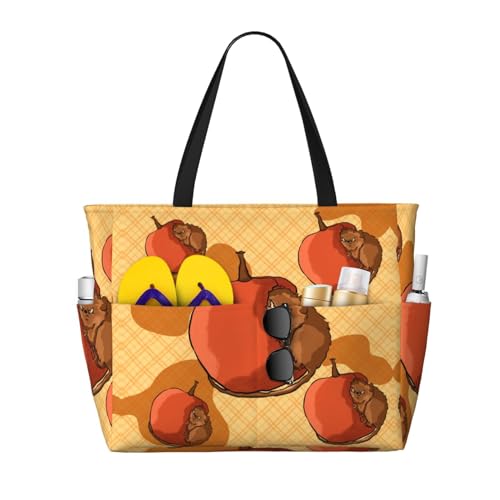 LiuMng Strandtasche mit großem Fassungsvermögen, bedruckt, wasserdicht, niedlicher kleiner Hamster, mehrere Taschen, Tragetasche für Urlaub, Fitnessstudio, Damen LiuMng Strandtasche mit großem Fassungsvermögen, bedruckt, wasserdicht, niedlicher kleiner Hamster, mehrere Taschen, Tragetasche für Urlaub, Fitnessstudio, Damen von LiuMng