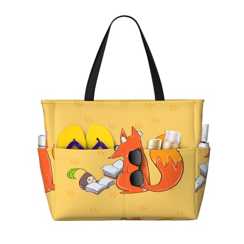 LiuMng Strandtasche mit großem Fassungsvermögen, bedruckt, wasserdichte Reisetasche, Sonnenblumenkerne und Füchse, Tragetasche mit mehreren Taschen, für Urlaub, Fitnessstudio, Damen, Schwarz LiuMng Strandtasche mit großem Fassungsvermögen, bedruckt, wasserdichte Reisetasche, Sonnenblumenkerne und Füchse, Tragetasche mit mehreren Taschen, für Urlaub, Fitnessstudio, Damen, Schwarz von LiuMng