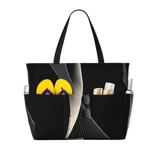 LiuMng Strandtasche mit großem Fassungsvermögen, bedruckt, wasserdichte Reisetasche, abstrakte Kurven, Multi-Taschen, Tragetasche für Urlaub, Fitnessstudio, Damen LiuMng Strandtasche mit großem Fassungsvermögen, bedruckt, wasserdichte Reisetasche, abstrakte Kurven, Multi-Taschen, Tragetasche für Urlaub, Fitnessstudio, Damen von LiuMng