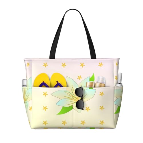 LiuMng Strandtasche mit großem Fassungsvermögen, bedruckt, wasserdichte Reisetasche, blühende Narzissen, mehrere Taschen, Tragetasche für Urlaub, Fitnessstudio, Damen LiuMng Strandtasche mit großem Fassungsvermögen, bedruckt, wasserdichte Reisetasche, blühende Narzissen, mehrere Taschen, Tragetasche für Urlaub, Fitnessstudio, Damen von LiuMng
