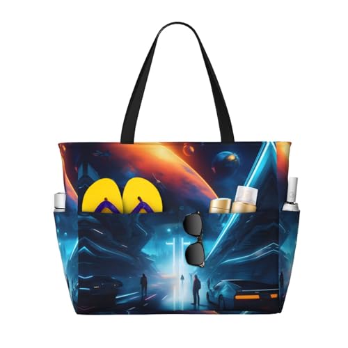 LiuMng Strandtasche mit großem Fassungsvermögen – bedruckt, wasserdichte Reisetasche, Science-Fiction, Zukunft, Tragetasche mit mehreren Taschen für Urlaub, Fitnessstudio, Damen LiuMng Strandtasche mit großem Fassungsvermögen – bedruckt, wasserdichte Reisetasche, Science-Fiction, Zukunft, Tragetasche mit mehreren Taschen für Urlaub, Fitnessstudio, Damen von LiuMng