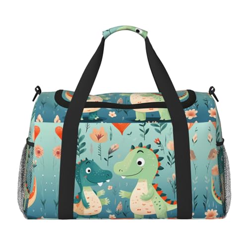 Lovely Little Dinosaurier-Baby-Druck, große Handtasche, wasserdichte Tragetasche für Damen, Seesack, Sport, Fitnessstudio für Herren von LiuMng