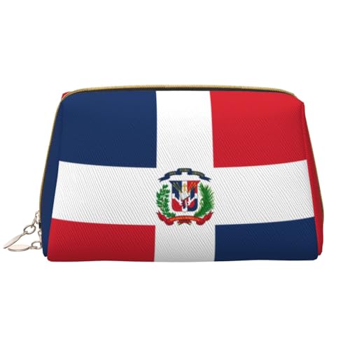 Make-up-Tasche für Damen, Dominikanische Republik, großes Fassungsvermögen, Reise-Kosmetiktasche, PU-Leder, Reißverschluss, tragbar, weit offen, weiß, Einheitsgröße Make-up-Tasche für Damen, Dominikanische Republik, großes Fassungsvermögen, Reise-Kosmetiktasche, PU-Leder, Reißverschluss, tragbar, weit offen, weiß, Einheitsgröße von LiuMng