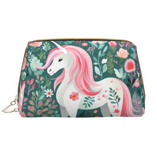 Make-up-Tasche für Damen, Einhorn mit rosa Haaren, großes Fassungsvermögen, Reise-Kosmetiktasche, PU-Leder, Reißverschluss, tragbar, weit geöffnet, Organizer Make-up-Tasche für Damen, Einhorn mit rosa Haaren, großes Fassungsvermögen, Reise-Kosmetiktasche, PU-Leder, Reißverschluss, tragbar, weit geöffnet, Organizer von LiuMng