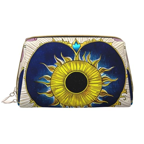 Make-up-Tasche für Damen, Motiv: Cartoon-Herz-Sonne, großes Fassungsvermögen, Reise-Kosmetiktasche, PU-Leder, mit Reißverschluss, tragbar, weit geöffneter Organizer Make-up-Tasche für Damen, Motiv: Cartoon-Herz-Sonne, großes Fassungsvermögen, Reise-Kosmetiktasche, PU-Leder, mit Reißverschluss, tragbar, weit geöffneter Organizer von LiuMng