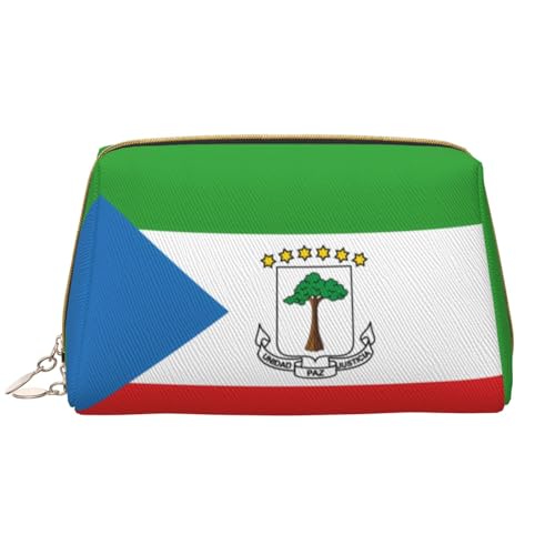 Make-up-Tasche für Damen, Motiv: Flagge von Äquatorialguinea, großes Fassungsvermögen, Reise-Kosmetiktasche, PU-Leder, mit Reißverschluss, tragbar, weit geöffneter Organizer Make-up-Tasche für Damen, Motiv: Flagge von Äquatorialguinea, großes Fassungsvermögen, Reise-Kosmetiktasche, PU-Leder, mit Reißverschluss, tragbar, weit geöffneter Organizer von LiuMng