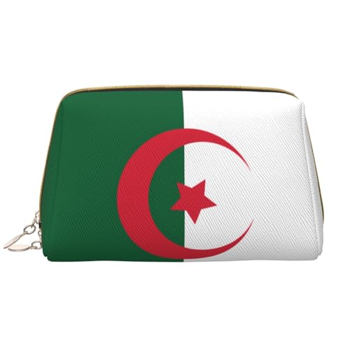 Make-up-Tasche für Damen, Motiv: Flagge von Algerien, großes Fassungsvermögen, Reise-Kosmetiktasche, PU-Leder, mit Reißverschluss, tragbar, weit geöffneter Organizer Make-up-Tasche für Damen, Motiv: Flagge von Algerien, großes Fassungsvermögen, Reise-Kosmetiktasche, PU-Leder, mit Reißverschluss, tragbar, weit geöffneter Organizer von LiuMng