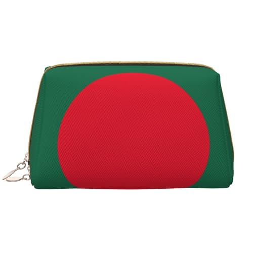 Make-up-Tasche für Damen, Motiv: Flagge von Bangladesch, großes Fassungsvermögen, Reise-Kosmetiktasche, PU-Leder, Reißverschluss, tragbar, weit geöffneter Organizer von LiuMng