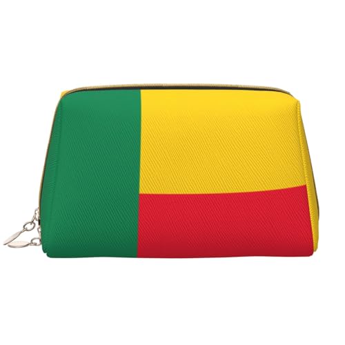 Make-up-Tasche für Damen, Motiv: Flagge von Benin, großes Fassungsvermögen, Reise-Kosmetiktasche, PU-Leder, mit Reißverschluss, tragbar, weit geöffneter Organizer Make-up-Tasche für Damen, Motiv: Flagge von Benin, großes Fassungsvermögen, Reise-Kosmetiktasche, PU-Leder, mit Reißverschluss, tragbar, weit geöffneter Organizer von LiuMng