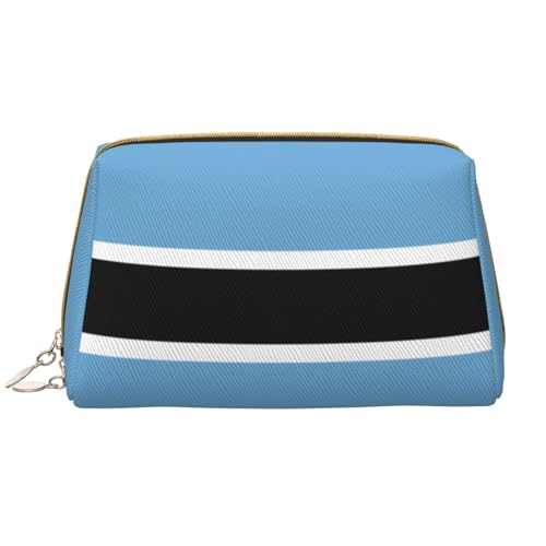Make-up-Tasche für Damen, Motiv: Flagge von Botswana, großes Fassungsvermögen, Reise-Kosmetiktasche, PU-Leder, Reißverschluss, tragbar, weit geöffneter Organizer Make-up-Tasche für Damen, Motiv: Flagge von Botswana, großes Fassungsvermögen, Reise-Kosmetiktasche, PU-Leder, Reißverschluss, tragbar, weit geöffneter Organizer von LiuMng