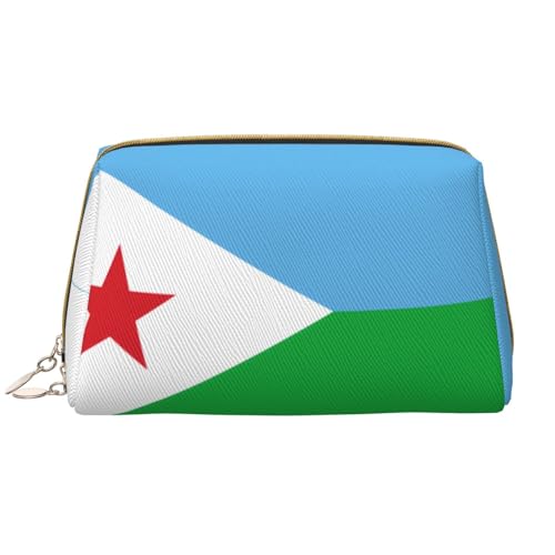 Make-up-Tasche für Damen, Motiv: Flagge von Dschibuti, großes Fassungsvermögen, Reise-Kosmetiktasche, PU-Leder, mit Reißverschluss, tragbar, weit geöffneter Organizer Make-up-Tasche für Damen, Motiv: Flagge von Dschibuti, großes Fassungsvermögen, Reise-Kosmetiktasche, PU-Leder, mit Reißverschluss, tragbar, weit geöffneter Organizer von LiuMng