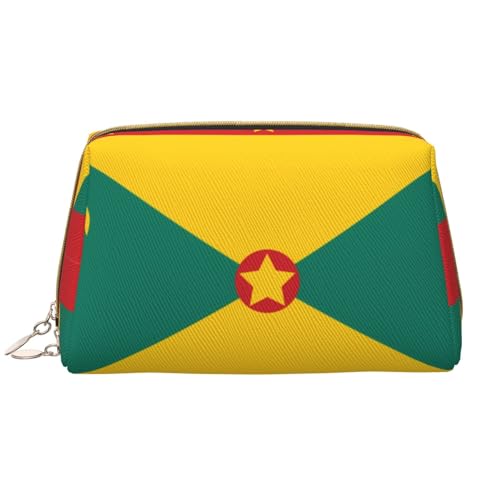 Make-up-Tasche für Damen, Motiv: Flagge von Grenada, großes Fassungsvermögen, Reise-Kosmetiktasche, PU-Leder, mit Reißverschluss, tragbar, weit geöffneter Organizer Make-up-Tasche für Damen, Motiv: Flagge von Grenada, großes Fassungsvermögen, Reise-Kosmetiktasche, PU-Leder, mit Reißverschluss, tragbar, weit geöffneter Organizer von LiuMng