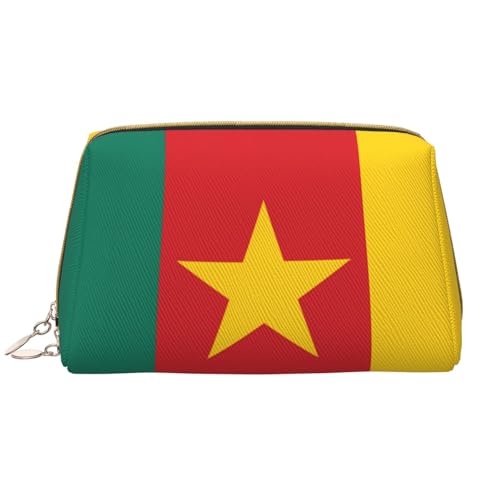 Make-up-Tasche für Damen, Motiv: Flagge von Kamerun, großes Fassungsvermögen, Reise-Kosmetiktasche, PU-Leder, mit Reißverschluss, tragbar, weit geöffneter Organizer Make-up-Tasche für Damen, Motiv: Flagge von Kamerun, großes Fassungsvermögen, Reise-Kosmetiktasche, PU-Leder, mit Reißverschluss, tragbar, weit geöffneter Organizer von LiuMng