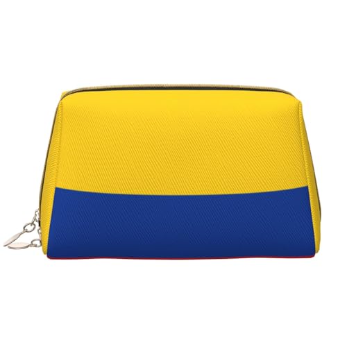 Make-up-Tasche für Damen, Motiv: Flagge von Kolumbien, großes Fassungsvermögen, Reise-Kosmetiktasche, PU-Leder, mit Reißverschluss, tragbar, weit geöffneter Organizer Make-up-Tasche für Damen, Motiv: Flagge von Kolumbien, großes Fassungsvermögen, Reise-Kosmetiktasche, PU-Leder, mit Reißverschluss, tragbar, weit geöffneter Organizer von LiuMng
