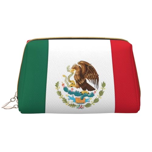 Make-up-Tasche für Damen, Motiv: Flagge von Mexiko, großes Fassungsvermögen, Reise-Kosmetiktasche, PU-Leder, mit Reißverschluss, tragbar, weit geöffneter Organizer Make-up-Tasche für Damen, Motiv: Flagge von Mexiko, großes Fassungsvermögen, Reise-Kosmetiktasche, PU-Leder, mit Reißverschluss, tragbar, weit geöffneter Organizer von LiuMng