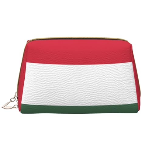 Make-up-Tasche für Damen, Motiv: Flagge von Ungarn, großes Fassungsvermögen, Reise-Kosmetiktasche, PU-Leder, mit Reißverschluss, tragbar, weit geöffneter Organizer Make-up-Tasche für Damen, Motiv: Flagge von Ungarn, großes Fassungsvermögen, Reise-Kosmetiktasche, PU-Leder, mit Reißverschluss, tragbar, weit geöffneter Organizer von LiuMng