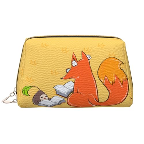 Make-up-Tasche für Damen, Motiv: Sonnenblumenkerne und Füchse, großes Fassungsvermögen, Reise-Kosmetiktasche, PU-Leder, mit Reißverschluss, tragbar, weit geöffneter Organizer Make-up-Tasche für Damen, Motiv: Sonnenblumenkerne und Füchse, großes Fassungsvermögen, Reise-Kosmetiktasche, PU-Leder, mit Reißverschluss, tragbar, weit geöffneter Organizer von LiuMng