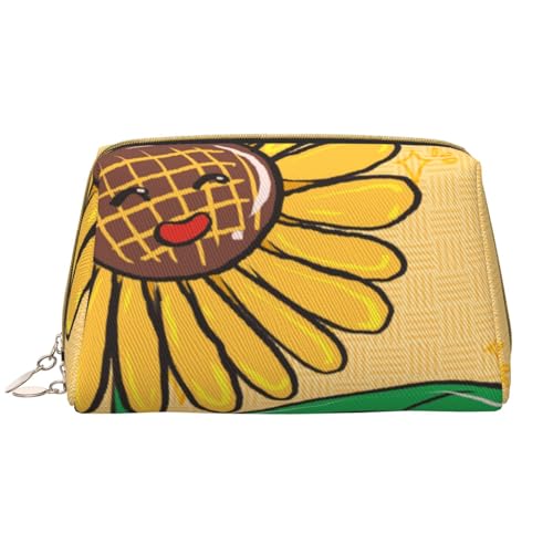 Make-up-Tasche für Damen, Motiv: Sonnenblumenkerne und Sonnenblumen, großes Fassungsvermögen, Reise-Kosmetiktasche, PU-Leder, mit Reißverschluss, tragbar, weit geöffneter Organizer Make-up-Tasche für Damen, Motiv: Sonnenblumenkerne und Sonnenblumen, großes Fassungsvermögen, Reise-Kosmetiktasche, PU-Leder, mit Reißverschluss, tragbar, weit geöffneter Organizer von LiuMng