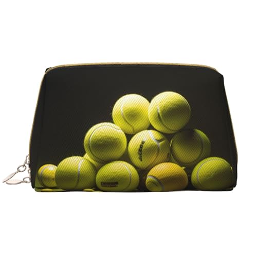 Make-up-Tasche für Damen, Motiv: Tennisdiagramm, großes Fassungsvermögen, Reise-Kosmetiktasche, PU-Leder, Reißverschluss, tragbar, weit offen, weiß, Einheitsgröße Make-up-Tasche für Damen, Motiv: Tennisdiagramm, großes Fassungsvermögen, Reise-Kosmetiktasche, PU-Leder, Reißverschluss, tragbar, weit offen, weiß, Einheitsgröße von LiuMng