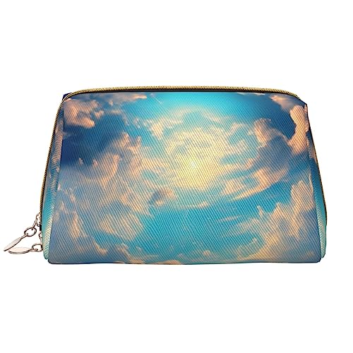Make-up-Tasche für Damen, Motiv: Wolkiger Himmel, großes Fassungsvermögen, Reise-Kosmetiktasche, PU-Leder, Reißverschluss, tragbar, weit offener Organizer Make-up-Tasche für Damen, Motiv: Wolkiger Himmel, großes Fassungsvermögen, Reise-Kosmetiktasche, PU-Leder, Reißverschluss, tragbar, weit offener Organizer von LiuMng