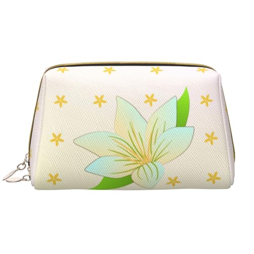 Make-up-Tasche für Damen, Motiv: blühende Narzissen, großes Fassungsvermögen, Reise-Kosmetiktasche, PU-Leder, mit Reißverschluss, tragbar, weit geöffneter Organizer Make-up-Tasche für Damen, Motiv: blühende Narzissen, großes Fassungsvermögen, Reise-Kosmetiktasche, PU-Leder, mit Reißverschluss, tragbar, weit geöffneter Organizer von LiuMng