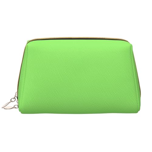 Make-up-Tasche für Damen, einfarbig, hellgrün, großes Fassungsvermögen, Reise-Kosmetiktasche, PU-Leder, Reißverschluss, tragbar, weit geöffneter Organizer Make-up-Tasche für Damen, einfarbig, hellgrün, großes Fassungsvermögen, Reise-Kosmetiktasche, PU-Leder, Reißverschluss, tragbar, weit geöffneter Organizer von LiuMng
