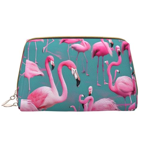 Make-up-Tasche für Damen, große Kapazität, Reise-Kosmetiktasche, PU-Leder, Reißverschluss, tragbar, weit offen, weiß, Einheitsgröße von LiuMng