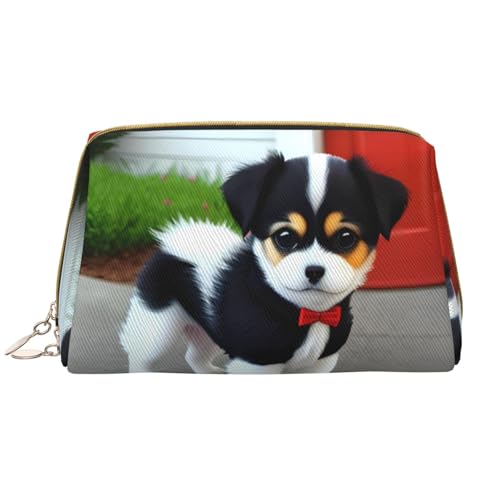 Make-up-Tasche für Damen, große Kapazität, Reise-Kosmetiktasche, PU-Leder, mit Reißverschluss, tragbar, weit offen, Schwarz und Weiß Make-up-Tasche für Damen, große Kapazität, Reise-Kosmetiktasche, PU-Leder, mit Reißverschluss, tragbar, weit offen, Schwarz und Weiß von LiuMng