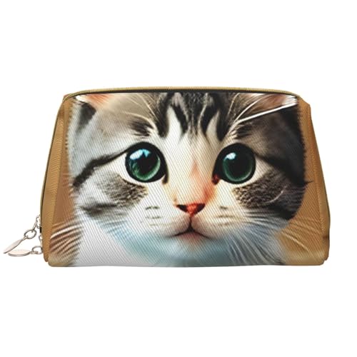 Make-up-Tasche für Damen, großes Fassungsvermögen, Reise-Kosmetiktasche, PU-Leder, mit Reißverschluss, tragbar, weit offen, Organizer von LiuMng