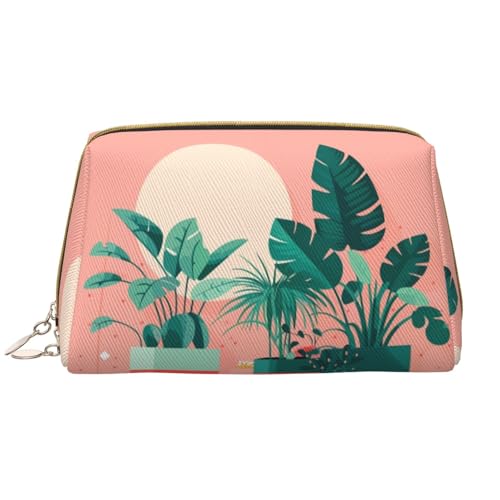 Make-up-Tasche für Damen, schöne grüne Pflanzen, großes Fassungsvermögen, Reise-Kosmetiktasche, PU-Leder, Reißverschluss, tragbar, weit geöffnet, Organizer Make-up-Tasche für Damen, schöne grüne Pflanzen, großes Fassungsvermögen, Reise-Kosmetiktasche, PU-Leder, Reißverschluss, tragbar, weit geöffnet, Organizer von LiuMng