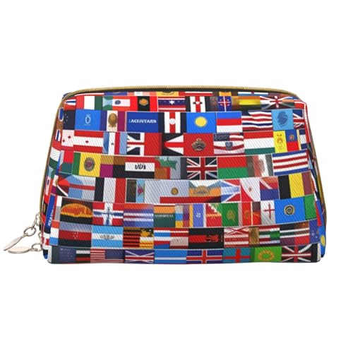 Make-up-Tasche für Damen, verschiedene Flaggen, großes Fassungsvermögen, Reise-Kosmetiktasche, PU-Leder, Reißverschluss, tragbar, weit geöffnet, Organizer Make-up-Tasche für Damen, verschiedene Flaggen, großes Fassungsvermögen, Reise-Kosmetiktasche, PU-Leder, Reißverschluss, tragbar, weit geöffnet, Organizer von LiuMng