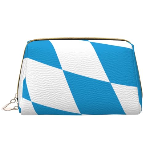 Make-up-Tasche mit Bayerischer Flagge, großes Fassungsvermögen, Reise-Kosmetiktasche, PU-Leder, mit Reißverschluss, tragbar, weit geöffneter Organizer Make-up-Tasche mit Bayerischer Flagge, großes Fassungsvermögen, Reise-Kosmetiktasche, PU-Leder, mit Reißverschluss, tragbar, weit geöffneter Organizer von LiuMng