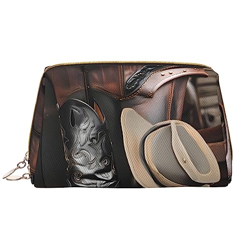 Make-up-Tasche mit Cowboy-Hut und Westernstiefeln, große Kapazität, Reise-Kosmetiktasche, PU-Leder, Reißverschluss, tragbar, weit geöffnet, Organizer Make-up-Tasche mit Cowboy-Hut und Westernstiefeln, große Kapazität, Reise-Kosmetiktasche, PU-Leder, Reißverschluss, tragbar, weit geöffnet, Organizer von LiuMng