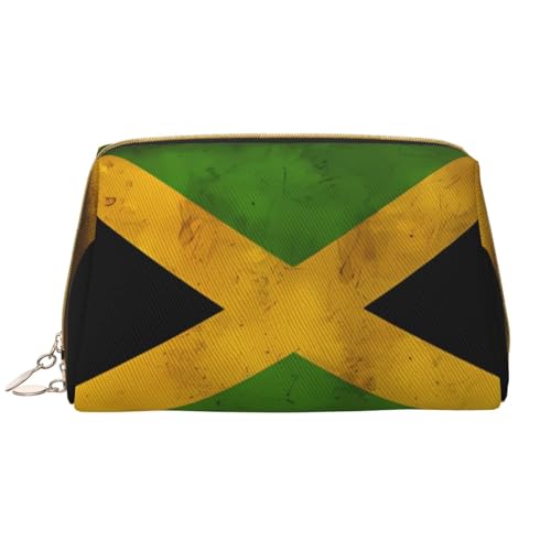 Make-up-Tasche mit alter jamaikanischer Flagge, großes Fassungsvermögen, Reise-Kosmetiktasche, PU-Leder, Reißverschluss, tragbar, weit geöffneter Organizer Make-up-Tasche mit alter jamaikanischer Flagge, großes Fassungsvermögen, Reise-Kosmetiktasche, PU-Leder, Reißverschluss, tragbar, weit geöffneter Organizer von LiuMng