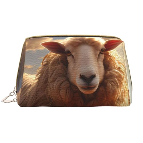 Make-up-Tasche mit australischem Schaf, große Kapazität, Reise-Kosmetiktasche, PU-Leder, Reißverschluss, tragbar, weit geöffnet, Organizer Make-up-Tasche mit australischem Schaf, große Kapazität, Reise-Kosmetiktasche, PU-Leder, Reißverschluss, tragbar, weit geöffnet, Organizer von LiuMng
