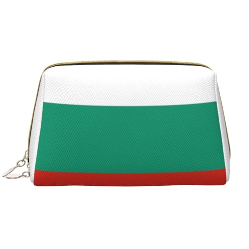 Make-up-Tasche mit bulgarischer Flagge, großes Fassungsvermögen, Reise-Kosmetiktasche, PU-Leder, Reißverschluss, tragbar, weit geöffneter Organizer Make-up-Tasche mit bulgarischer Flagge, großes Fassungsvermögen, Reise-Kosmetiktasche, PU-Leder, Reißverschluss, tragbar, weit geöffneter Organizer von LiuMng