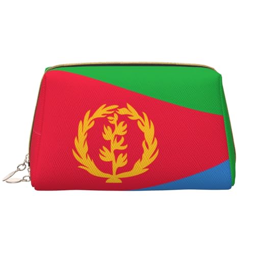 Make-up-Tasche mit eritreischer Flagge, große Kapazität, Reise-Kosmetiktasche, PU-Leder, Reißverschluss, tragbar, weit geöffnet, Organizer Make-up-Tasche mit eritreischer Flagge, große Kapazität, Reise-Kosmetiktasche, PU-Leder, Reißverschluss, tragbar, weit geöffnet, Organizer von LiuMng