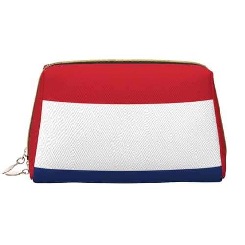 Make-up-Tasche mit niederländischer Flagge, großes Fassungsvermögen, Reise-Kosmetiktasche, PU-Leder, mit Reißverschluss, tragbar, weit geöffnet, Organizer Make-up-Tasche mit niederländischer Flagge, großes Fassungsvermögen, Reise-Kosmetiktasche, PU-Leder, mit Reißverschluss, tragbar, weit geöffnet, Organizer von LiuMng