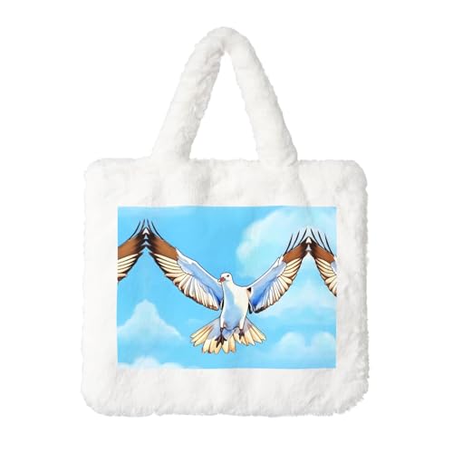 Möwen im Flug Plüsch-Handtasche: flauschige Damen-Umhängetasche, Herbst/Winter, Umhängetasche, Münztasche, Geldbörse Möwen im Flug Plüsch-Handtasche: flauschige Damen-Umhängetasche, Herbst/Winter, Umhängetasche, Münztasche, Geldbörse von LiuMng