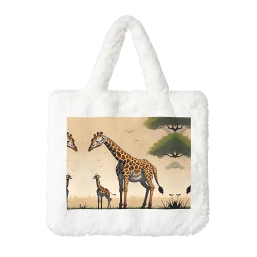 Mutter und Kind Giraffe Plüsch Handtasche Damen Flauschige Umhängetasche Herbst Winter Tote Crossbody Tasche Münztasche Geldbörse Mutter und Kind Giraffe Plüsch Handtasche Damen Flauschige Umhängetasche Herbst Winter Tote Crossbody Tasche Münztasche Geldbörse von LiuMng