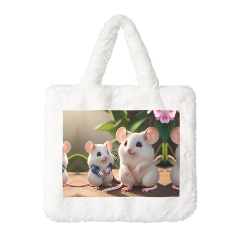Mutter und Kind Ratten Plüsch Handtasche: Damen Flauschige Schultertasche - Herbst / Winter Tote Crossbody Tasche Münztasche Geldbörse Mutter und Kind Ratten Plüsch Handtasche: Damen Flauschige Schultertasche - Herbst / Winter Tote Crossbody Tasche Münztasche Geldbörse von LiuMng