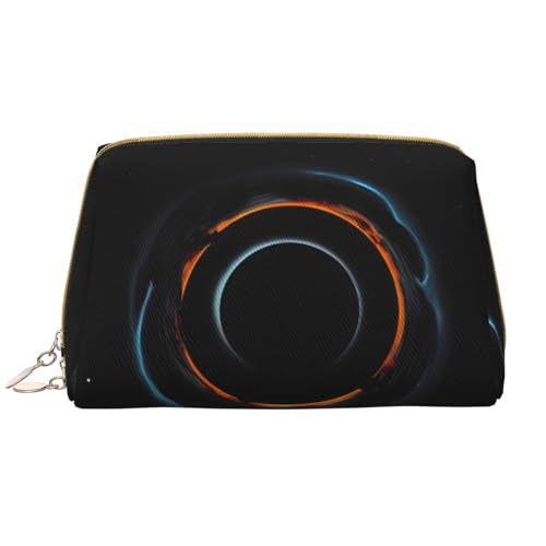 Mysterious Cosmic Make-up-Tasche für Damen, große Kapazität, Reise-Kosmetiktasche, PU-Leder, Reißverschluss, tragbar, weit offen, Organizer von LiuMng