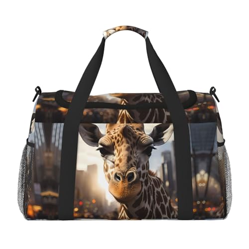 New York Giraffe Street Print Große Handreisetasche, wasserdichte Tragetasche für Damen, Seesack, Sport, Fitnessstudio für Herren New York Giraffe Street Print Große Handreisetasche, wasserdichte Tragetasche für Damen, Seesack, Sport, Fitnessstudio für Herren von LiuMng