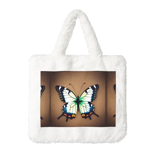 Niedliche kleine Schmetterlings-Plüsch-Handtasche: flauschige Damen-Umhängetasche, Herbst/Winter, Umhängetasche, Münztasche, Geldbörse Niedliche kleine Schmetterlings-Plüsch-Handtasche: flauschige Damen-Umhängetasche, Herbst/Winter, Umhängetasche, Münztasche, Geldbörse von LiuMng