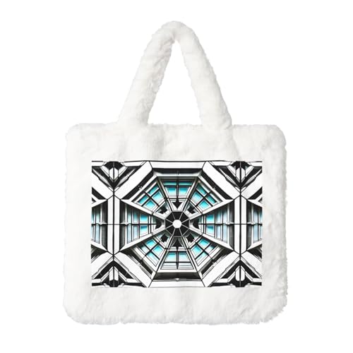 Octagon Building Plüsch Handtasche: Damen Flauschige Schultertasche - Herbst/Winter Tote Crossbody Tasche Münztasche Geldbörse Octagon Building Plüsch Handtasche: Damen Flauschige Schultertasche - Herbst/Winter Tote Crossbody Tasche Münztasche Geldbörse von LiuMng
