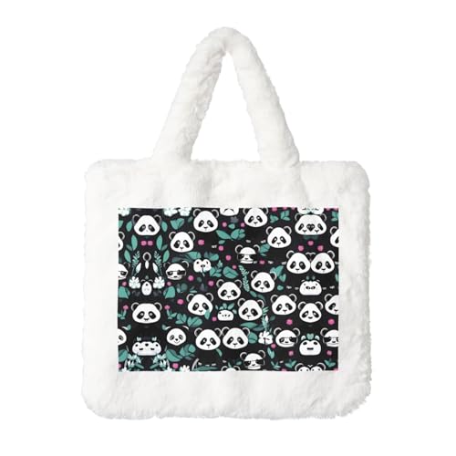 Panda Cute Face Plüsch Handtasche: Damen Flauschige Schultertasche - Herbst/Winter Tote Crossbody Tasche Münztasche Geldbörse Panda Cute Face Plüsch Handtasche: Damen Flauschige Schultertasche - Herbst/Winter Tote Crossbody Tasche Münztasche Geldbörse von LiuMng