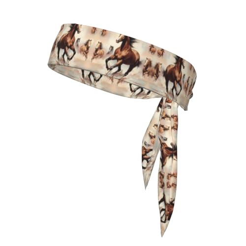 Prancing Brown Horse Stilvolle und bequeme Sport-Kopfbandanas – Unisex-Trainings-Haarband für sportliche Aktivitäten Prancing Brown Horse Stilvolle und bequeme Sport-Kopfbandanas – Unisex-Trainings-Haarband für sportliche Aktivitäten von LiuMng