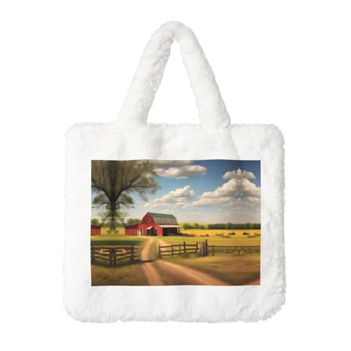 Ranch View Plüsch-Handtasche: flauschige Damen-Umhängetasche, Herbst/Winter, Umhängetasche, Münztasche, Geldbörse Ranch View Plüsch-Handtasche: flauschige Damen-Umhängetasche, Herbst/Winter, Umhängetasche, Münztasche, Geldbörse von LiuMng