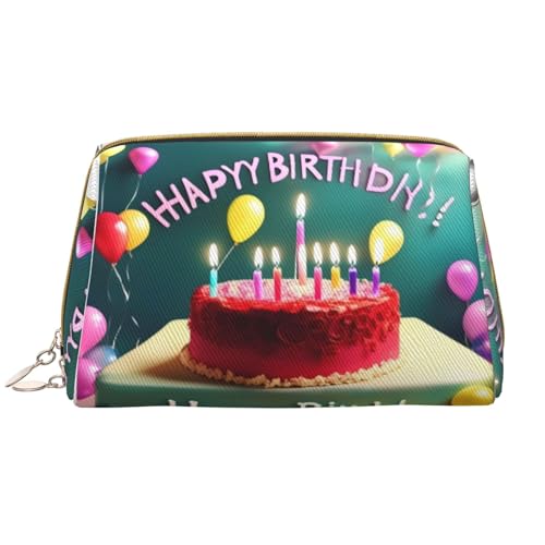 Schöne Make-up-Tasche für Damen, große Kapazität, Reise-Kosmetiktasche, PU-Leder, Reißverschluss, tragbar, weit offen, weiß, Einheitsgröße von LiuMng